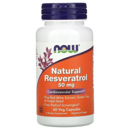 Ресвератол Now Foods (Natural Resveratrol) 50 мг 60 растительных капсул