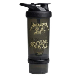 Шейкер 2 в 1 з контейнером внизу та м'якою ручкою-петлею SmartShake (Revive Rockband Metallica) 750 мл