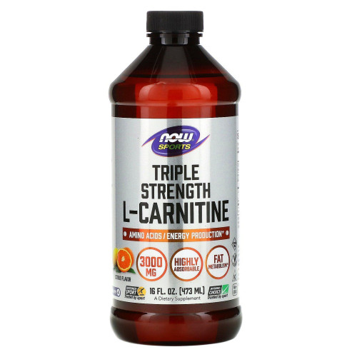 Карнитин жидкий цитрусовый Now Foods (L-Сarnitine) 3000 мг 473 мл