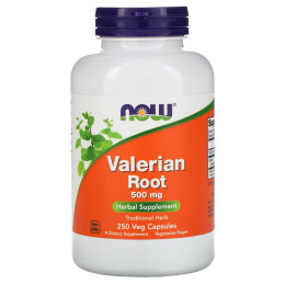 Корень валерианы Now Foods (Valerian Root) 500 мг 250 вегетарианских капсул