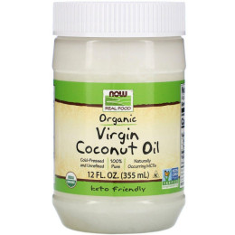 Органічна натуральна кокосова олія Now Foods (Organic Virgin Coconut Oil) 355 мл