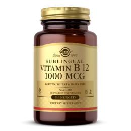 Вітамін B12 сублінгвальний Solgar (Sublingual Vitamin B12) тисячі мкг 250 капсул