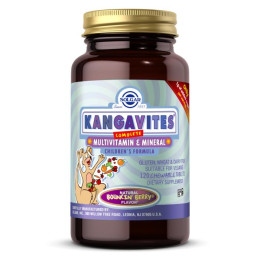 Детский комплекс с витаминами и минералами со вкусом ягод Solgar (Kangavites Complete Multivitamin & Mineral Chewable) 120 жевательных таблеток