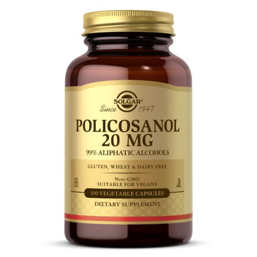 Полікосанол Solgar (Policosanol) 20 мг 100 вегетаріанських капсул