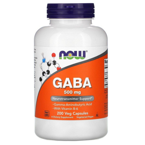 ГАМК гамма-аміномасляна кислота Now Foods (GABA) 500 мг 200 капсул