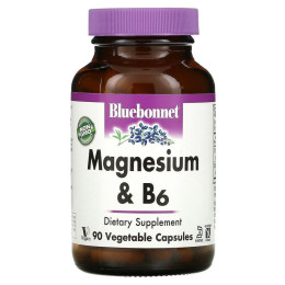 Магний плюс B6 Bluebonnet Nutrition (Magnesium plus B6) 90 капсул