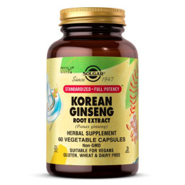 Экстракт корня корейского женьшеня Solgar (Korean Ginseng Root Extract) 60 растительных капсул