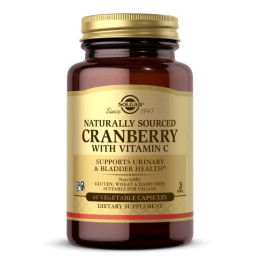 Натуральна журавлина з вітаміном C Solgar (Natural Cranberry With Vitamin C) 60 вегетаріанських капсул