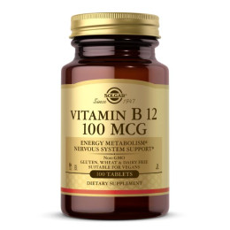 Вітамін В12 Solgar (Vitamin B12) 100 мкг 100 таблеток