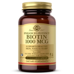 Биотин Solgar (Biotin) 1000 мкг 250 растительных капсул