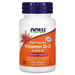 Витамин Д3 Now Foods (Vitamin D-3) 2000 МЕ 240 мягких капсул