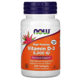 Витамин Д3 Now Foods (Vitamin D-3) 5000 МЕ 240 капсул