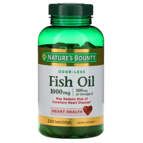 Риб'ячий жир Nature's Bounty (Fish Oil) 1000 мг 220 капсул