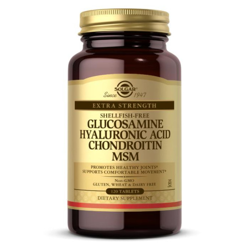 Глюкозамин Гиалуроновая кислота Хондроитин и МСМ Solgar (Glucosamine Hyaluronic Acid Chondroitin MSM) 120 таблеток