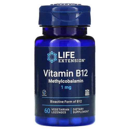 Витамин B12 Life Extension (Methylcobalamin B12) 1 мг 60 леденцов