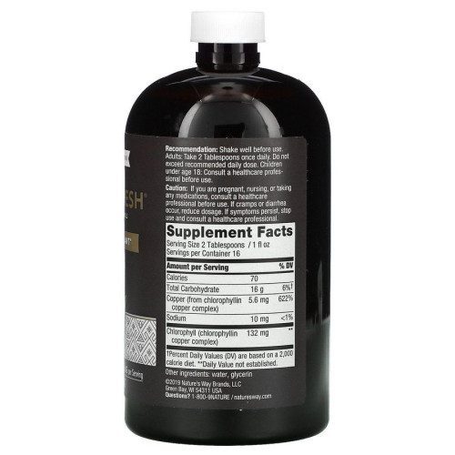 Chlorofresh, Хлорофилл жидкий, без запаха, Nature's Way, 473 мл