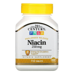 Витамин В3 21st Century (Niacin) 250 мг 110 таблеток