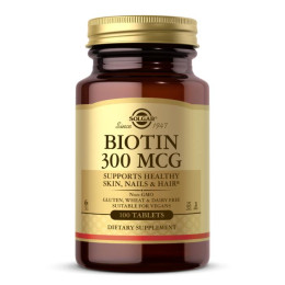 Биотин Solgar (Biotin) 300 мкг 100 таблеток