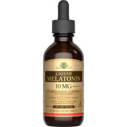 Мелатонін рідкий натуральний чорна вишня Solgar (Liquid Melatonin Natural Black Cherry Flavor) 10 мг 59 мл