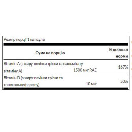 Вітамін А Д, Vitamin A D - 250 Sgels Per Bottle Swanson