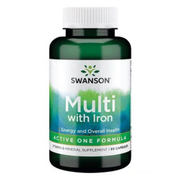 Multi whith Iron Active One Formula - 90 caps Swanson