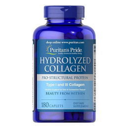 Hydrolyzed Collagen Pro - Structural Protein Type 1 and 3 Collagen - 180caps Puritans Pride