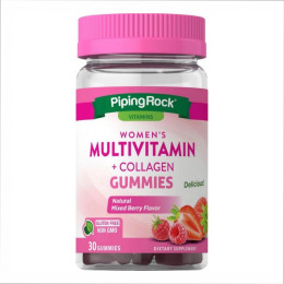 Womens Multivitamin + Collagen - 30 gummies Mixed Berry Piping Rock