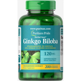 Ginkgo Biloba Standardized Extract 120mg - 200caps Puritans Pride