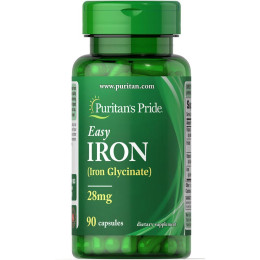 Easy Iron 28 mg (Iron Glycinate) - 90 Capsules Puritans Pride