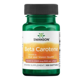 Beta-Carotene 25,000 IU (7,500 mcg RAE) - 100 Sgels Swanson