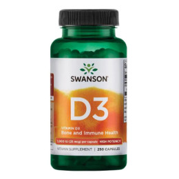 D-3 High Potency Vitamin 1000iu - 250caps Swanson