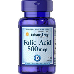 Folic Acid 800mcg - 250tabs Puritans Pride