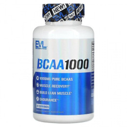 Амінокислоти EVLution Nutrition BCAA1000, 500 mg, 60 Veggie Capsules Evlution Nutrition