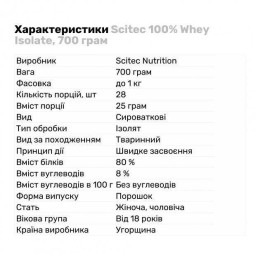 Протеїн Ізолят 100% Whey Isolate 700 gr (Salted caramel) Scitec Nutrition