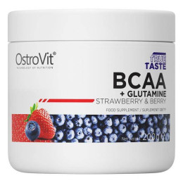 Комплекс аминокислот OstroVit BCAA + Glutamine 200g (Strawberry-berry) OstroVit