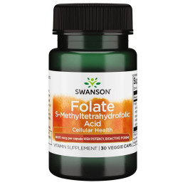 Folate, 5-Methyltetrahydrofolic Acid, 800 mcg, 30 Veggie Swanson