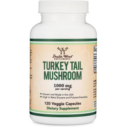 Траметес разноцветный Double Wood Supplements Turkey Tail Mushroom 1000 mg 120 capsules