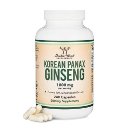 Корейский женьшень Double Wood Supplements Korean Panax Ginseng 1000 mg 240 capsules