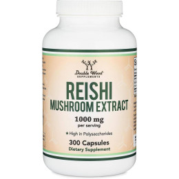 Екстракт гриба рейші Double Wood Supplements Reishi Mushroom Extract 1000 mg 300 capsules Puritan's Pride