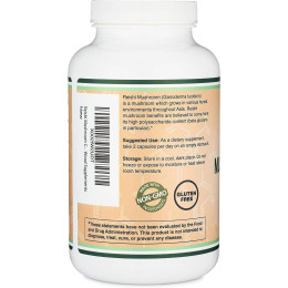 Екстракт гриба рейші Double Wood Supplements Reishi Mushroom Extract 1000 mg 300 capsules Puritan's Pride