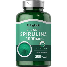 Спіруліна Piping Rock Spirulina, 1000 mg (per serving), 300 Vegetarian Tablets Piping Rock