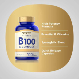 B-100 Vitamin B Complex, 100 Quick Release Capsules Piping Rock