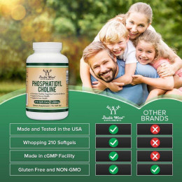 Фосфатидилхолин Double Wood Supplements Phosphatidylcholine Complex 1200 mg 210 softgels