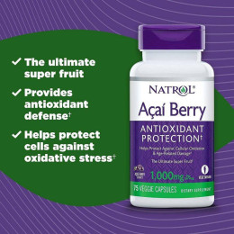 Экстракт ягод асаи Natrol Acai Berry 1000 mg 75 Veggie Caps Natrol