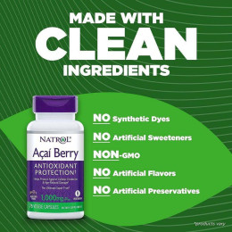 Экстракт ягод асаи Natrol Acai Berry 1000 mg 75 Veggie Caps Natrol