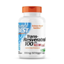 Транс-ресвератрол Doctor's Best Trans-Resveratrol 100, 100 mg, 60 Veggie Caps Doctor's Best