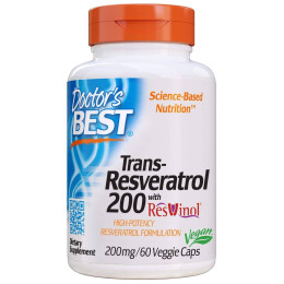 Транс-ресвератрол Doctor's Best Trans-Resveratrol 200, 200 mg, 60 Veggie Caps Doctor's Best