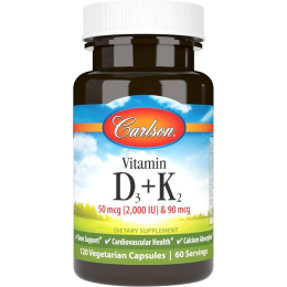 Вітамін D3 + K2 Carlson Vitamin D3 + K2 60caps Carlsson