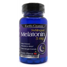 Мелатонин Earths Creation Melatonin 5 mg (Sublingual) 60 tabs (Cherry) Earth's Creation