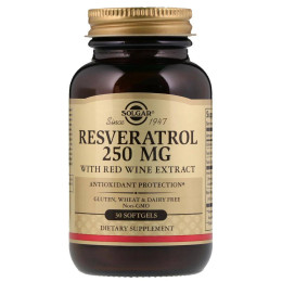 Ресвератрол Solgar Resveratrol, 250 mg, 30 Softgels Solgar